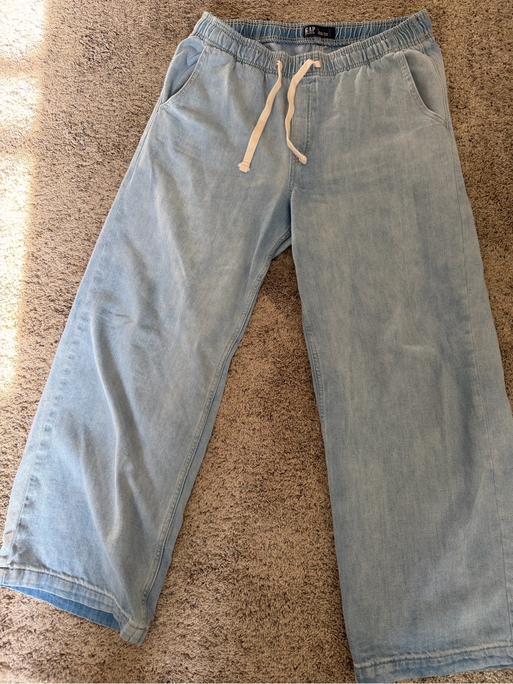 GAP Light Blue Drawstring Denim 100% cotton